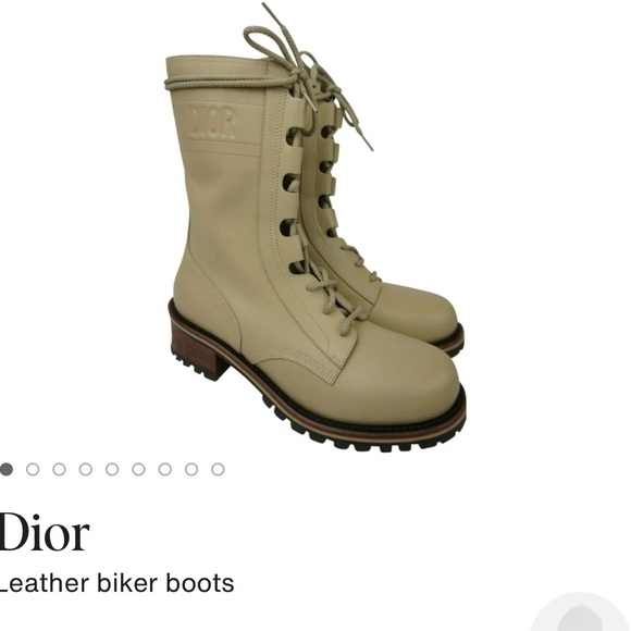 Dior Cream Combat Boots - Picture 1 of 9